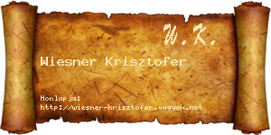 Wiesner Krisztofer névjegykártya